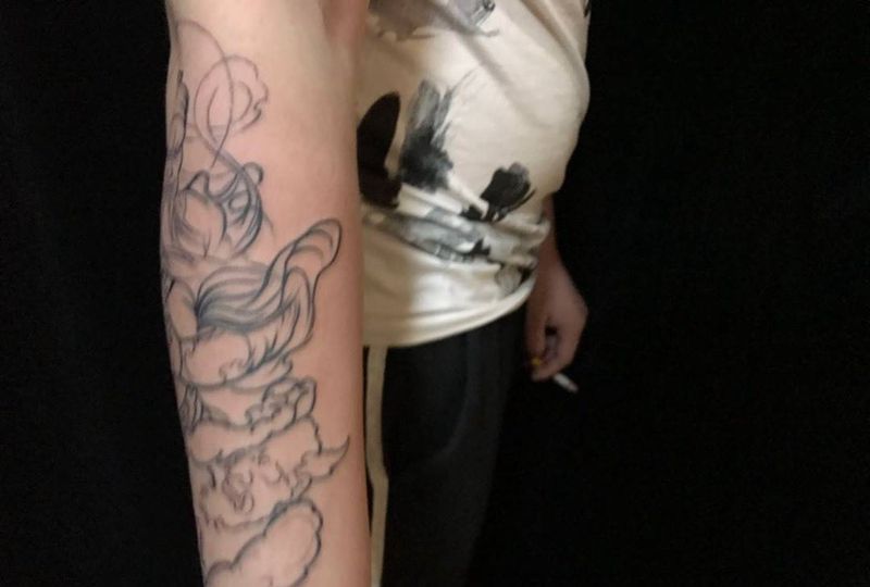 没完成纹身图片