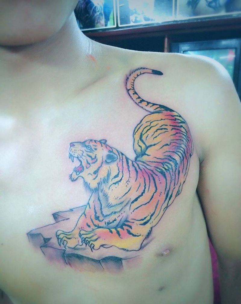 下山虎纹身图片