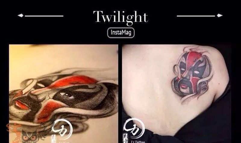 中国风～脸谱，超有范儿纹身图片