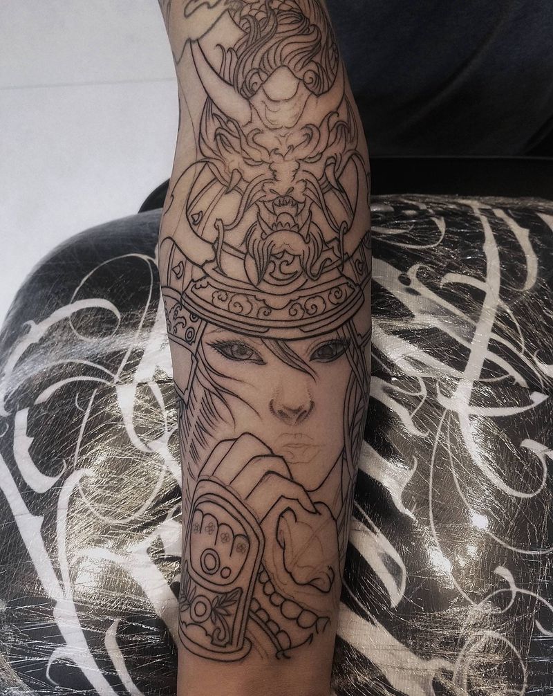 花木兰纹身图片_手臂手部新传统老传统纹身图案