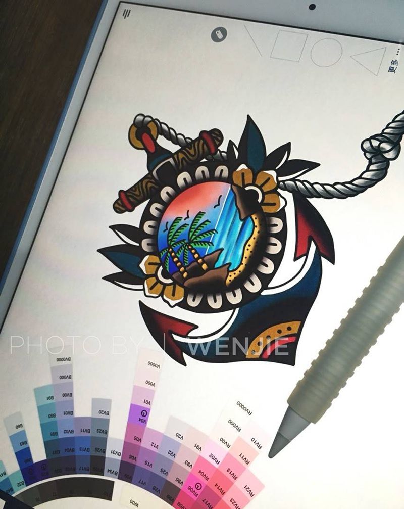 遮盖纹身设计纹身图片_成品手稿腿部欧美静物原创火骷髅遮盖old school纹身图案