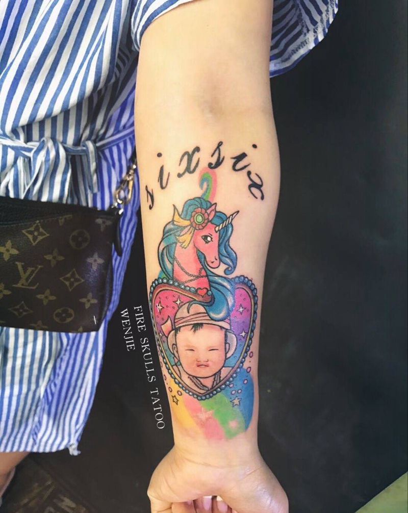 私人定制宝宝纹身纹身图片_成品手稿手臂手部肖像自贡火骷髅纹身图案