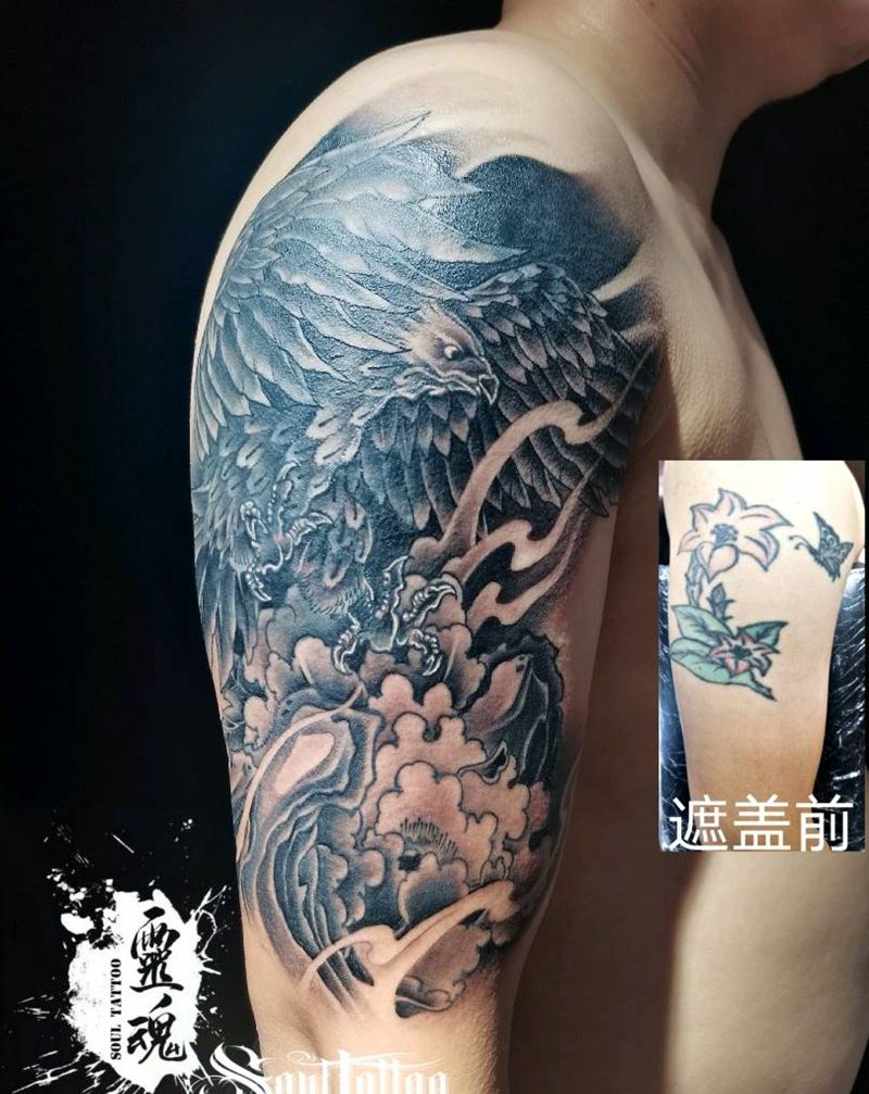 旧图遮盖修改纹身图片_手臂新传统纹身图案