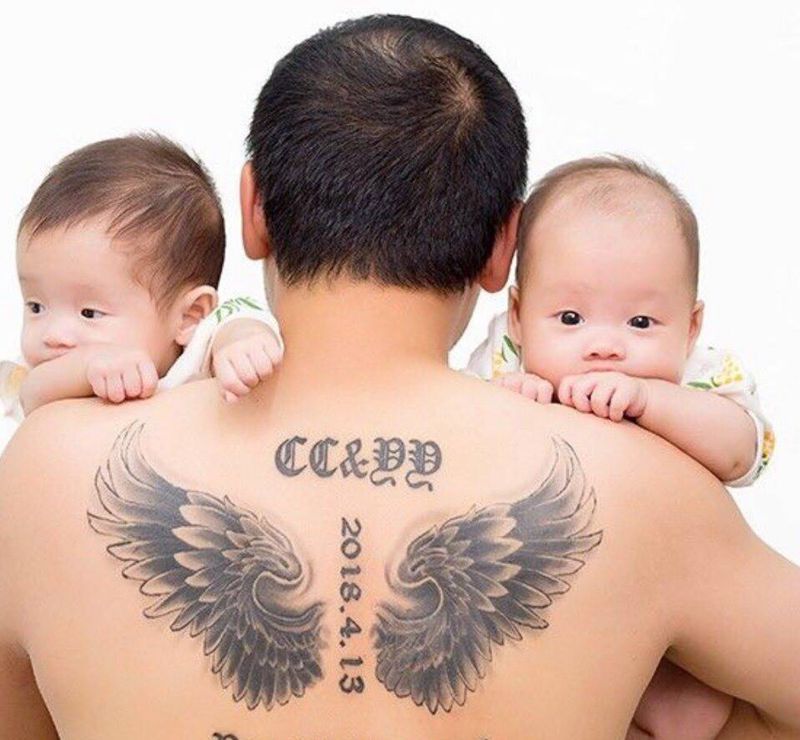 买家秀纹身图片_成品背部欧美写实静物原创图腾字符纹身图案