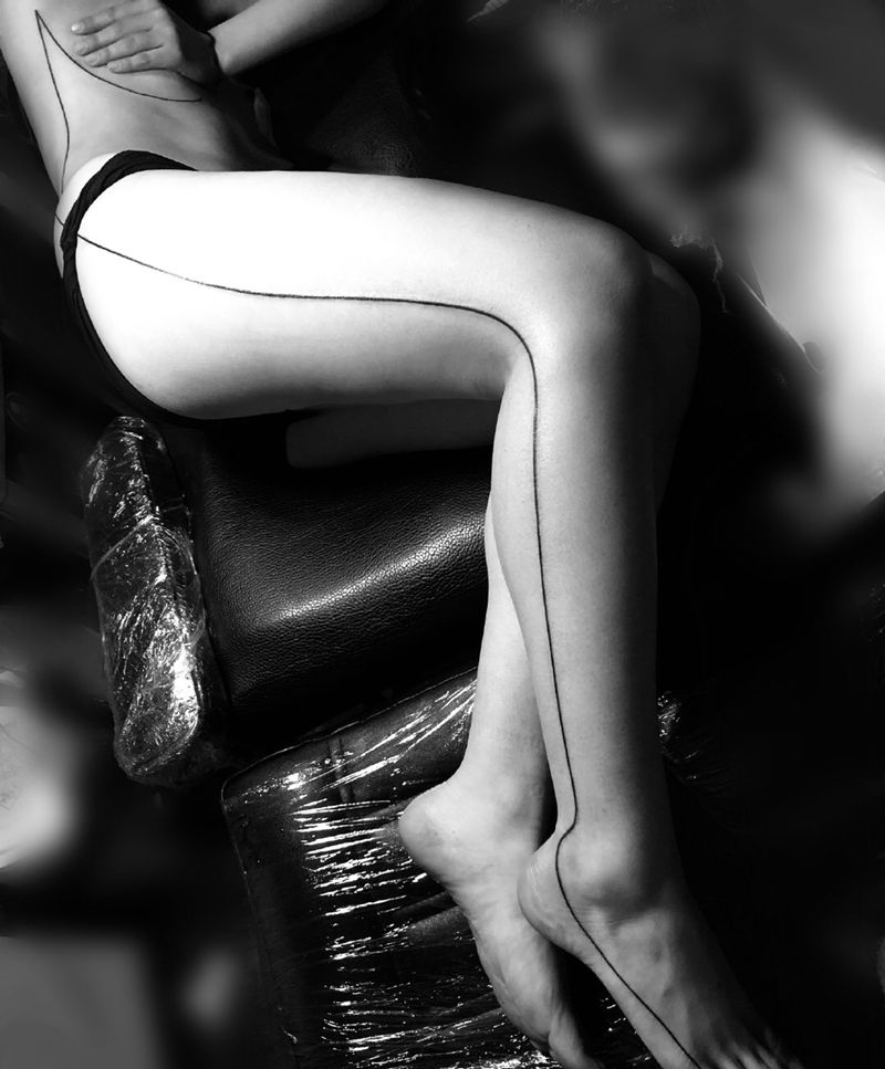 线纹身图片_几何简约线条纹身图案