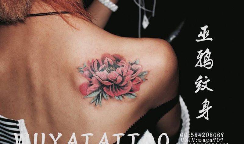 花英文鸟纹身图片_成品背部胸部传统清新字符动物图腾植物宗教纹身图案