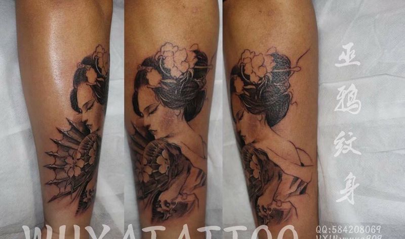 艺伎纹身图片_成品手部手臂传统写实习俗肖像人物宗教鬼神纹身图案