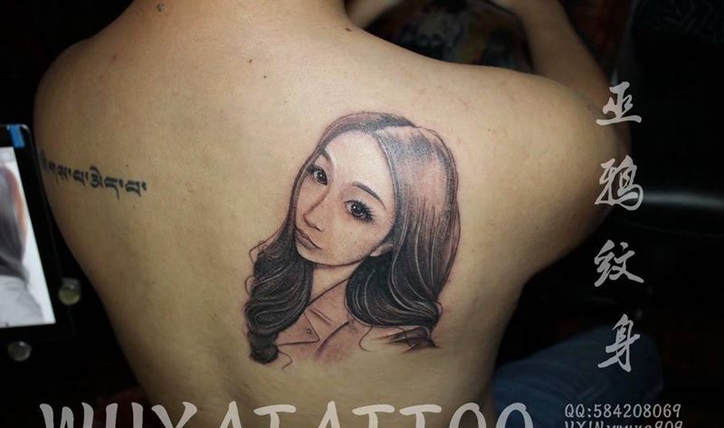 电脑CG 肖像纹身图片_成品肩部背部欧美写实肖像静物人物原创情侣纹身图案