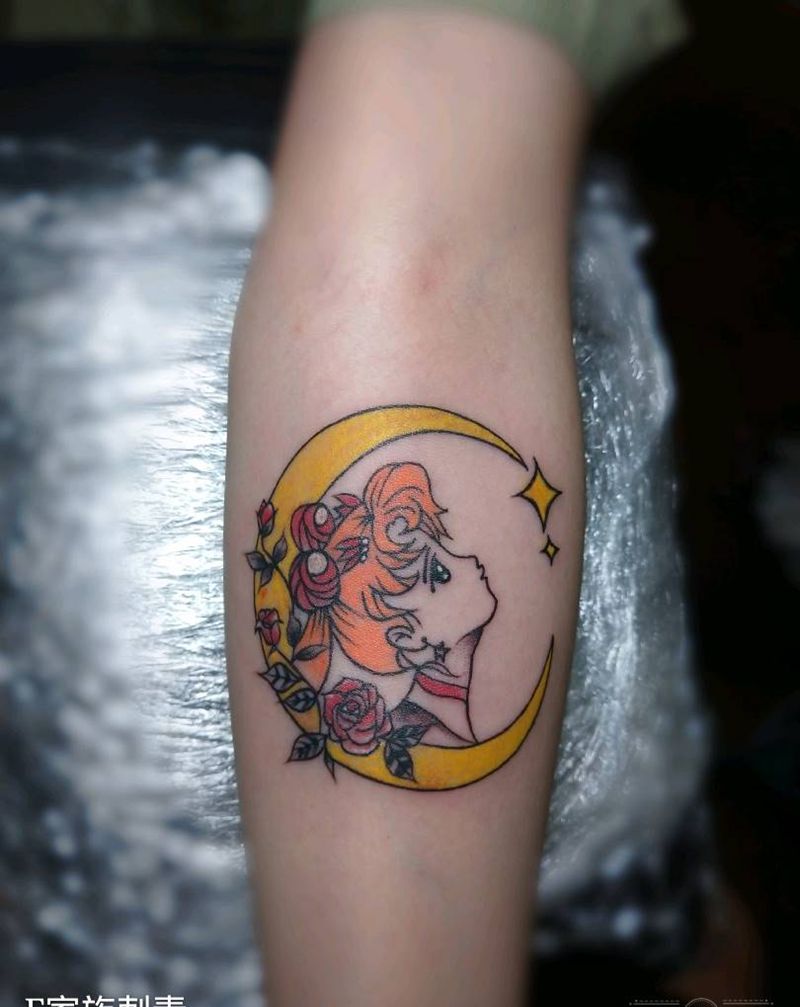 月亮纹身图片_手部纹身图案