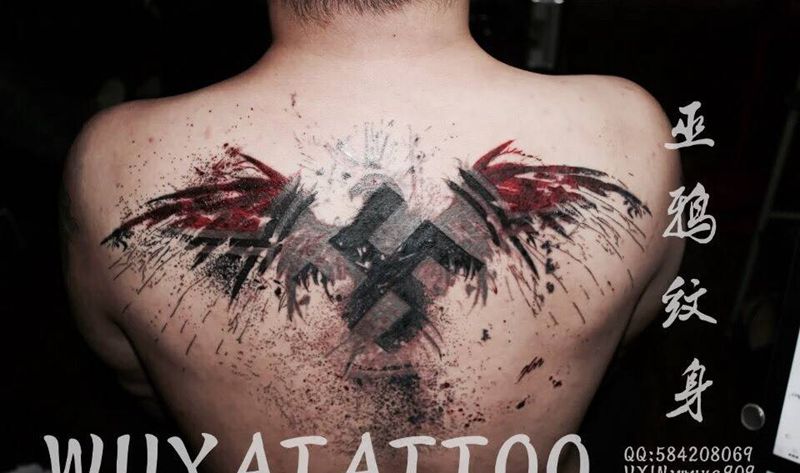 卐花鲸字英文羽毛蝴蝶结纹身图片_成品腹部背部手臂手部欧美清新字符动物植物纹身图案