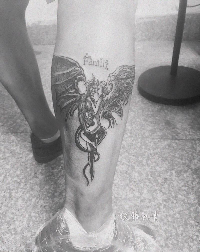 恶魔与天使纹身图片
