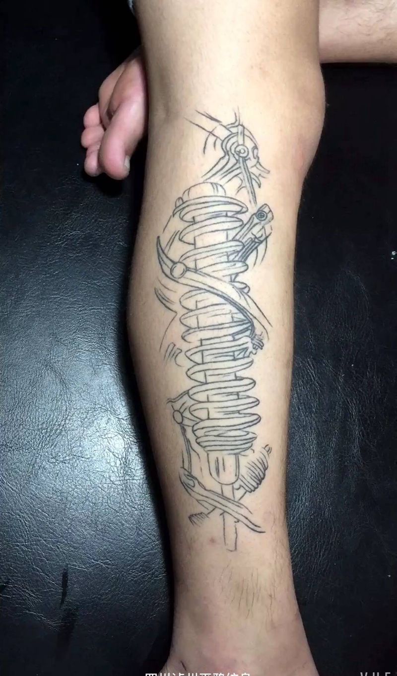 机械腿 修改遮盖纹身图片