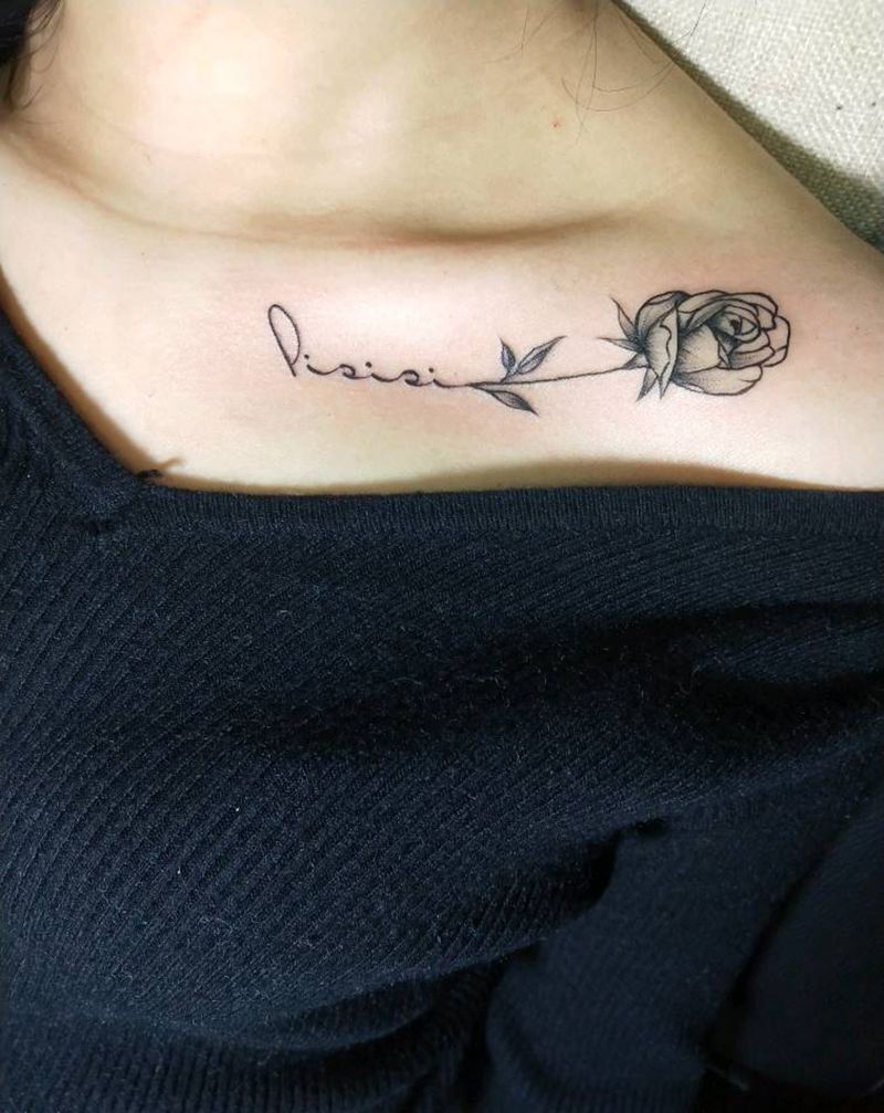 花纹身图片_胸部纹身图案