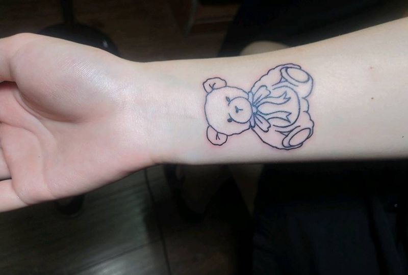 小熊纹身图片_手臂纹身图案