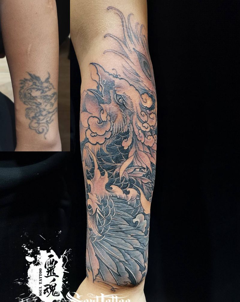 遮盖旧图纹身图片_手部新传统纹身图案