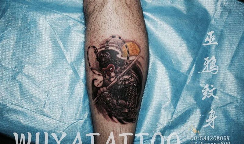 大圣莲花遮盖翅膀十字架小清新蝎子纹身图片_成品背部手臂腿部颈部传统清新肖像字符人物纹身图案