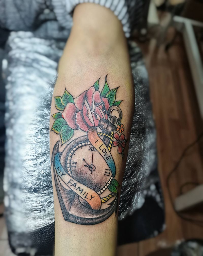 锚纹身图片_手臂纹身图案