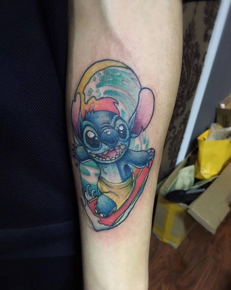 史迪仔纹身图片_成品手稿手臂手部欧美清新花臂new school纹身图案