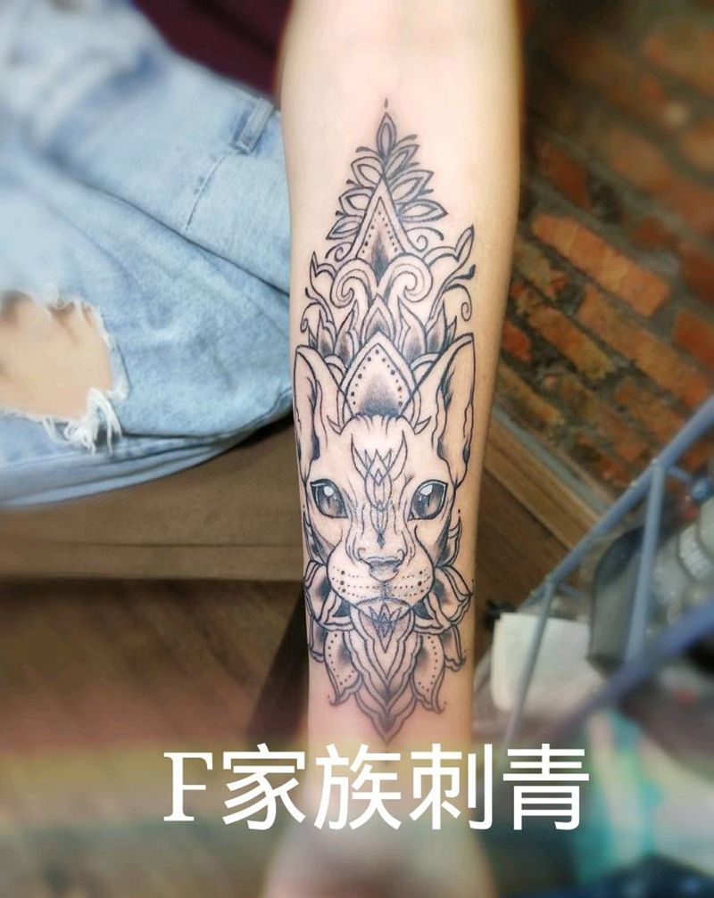 猫纹身图片