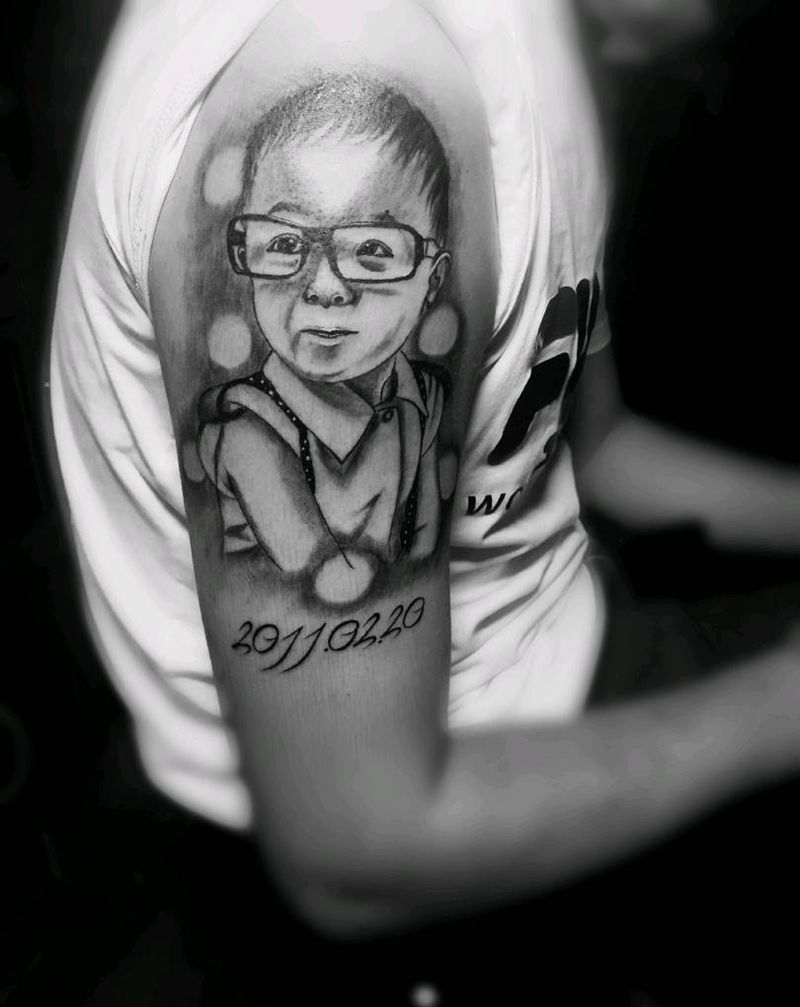 父爱纹身图片_手臂纹身图案