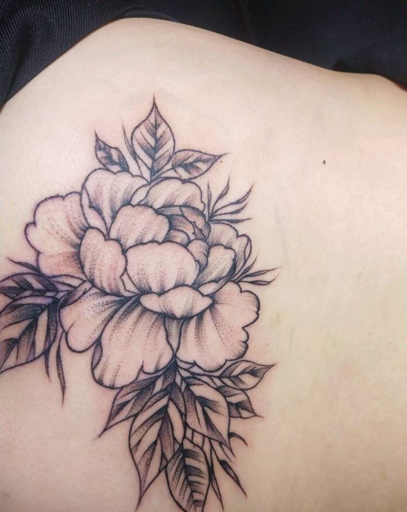 素花纹身图片_腰部纹身图案