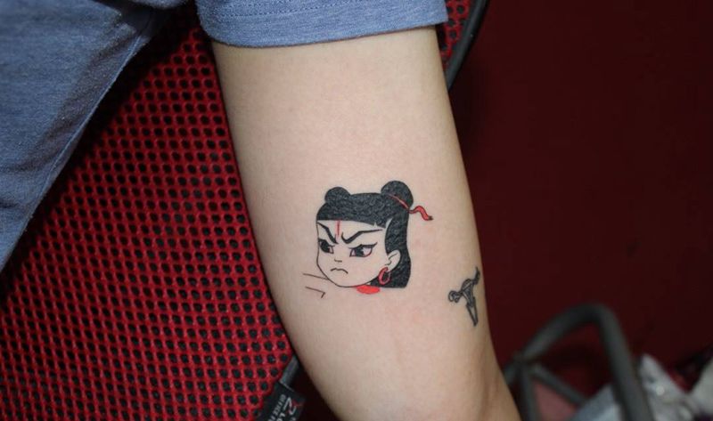 痛仰哪吒纹身图片