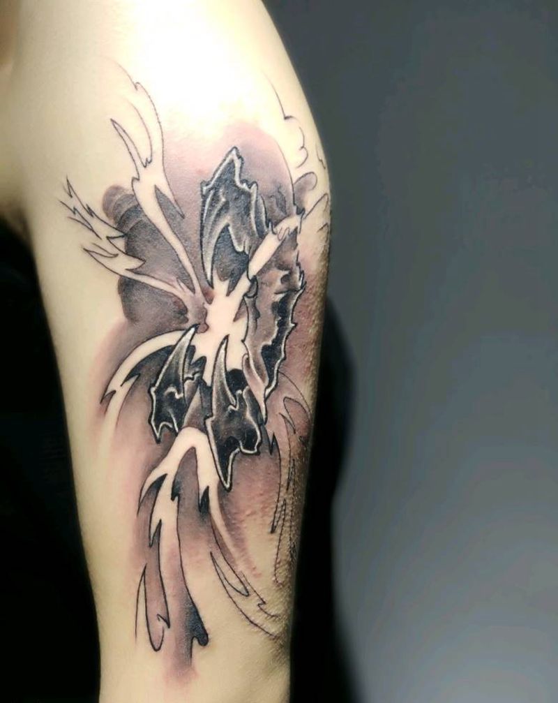 爪子纹身图片_手臂新传统水墨纹身图案