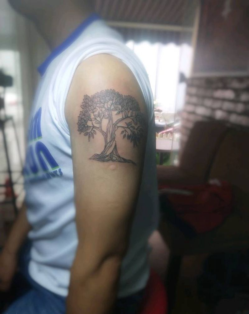 菩提树纹身图片_手臂纹身图案
