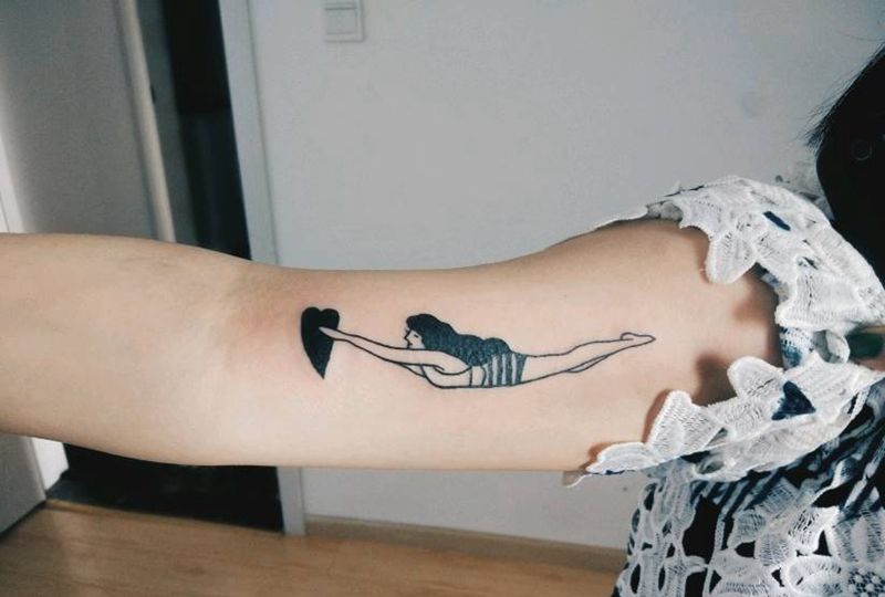 小心心纹身图片_手臂欧美清新纹身图案