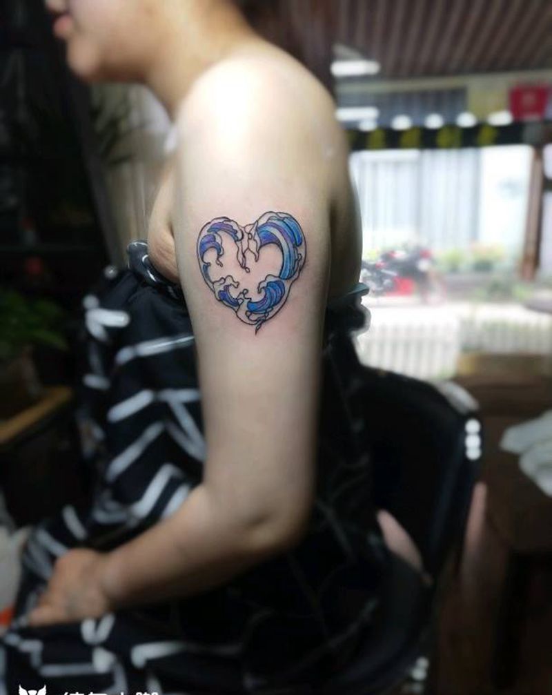 心浪纹身图片_手臂纹身图案