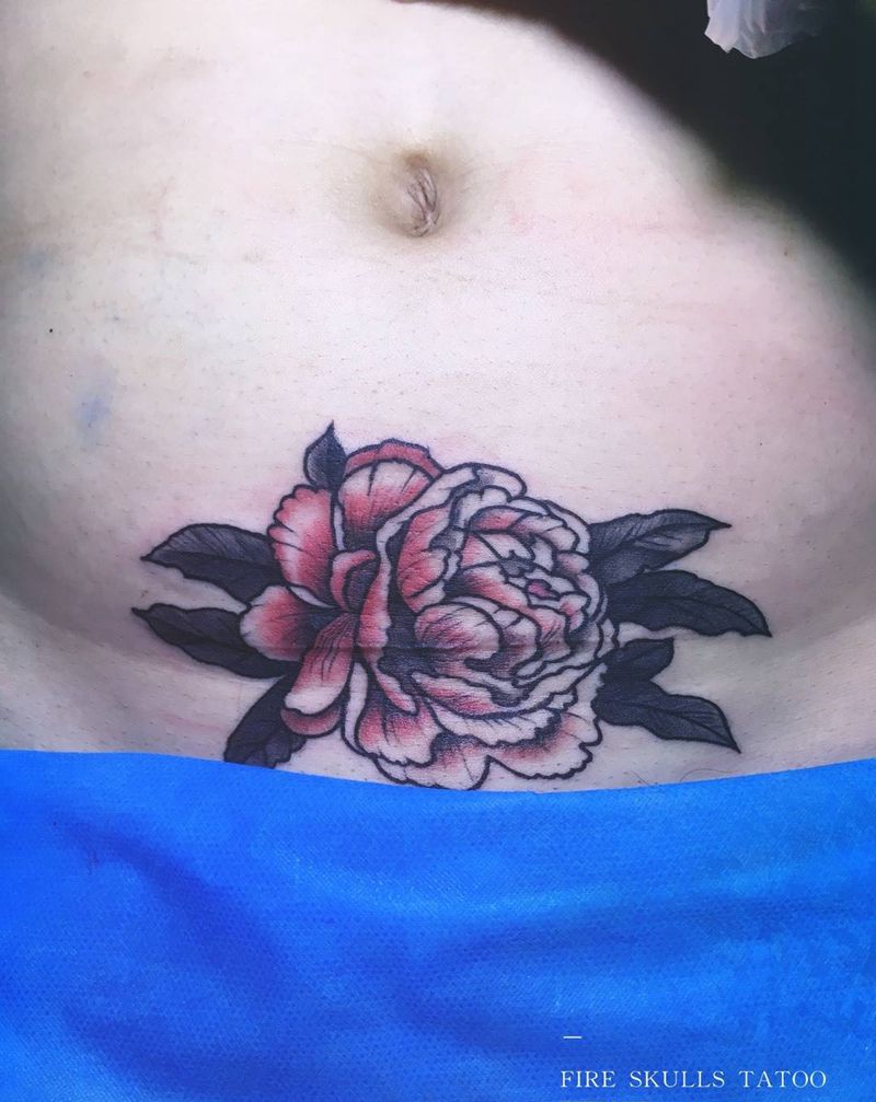 遮盖们纹身图片_成品手部胸部手臂脚部腿部自贡火骷髅遮盖纹身图案