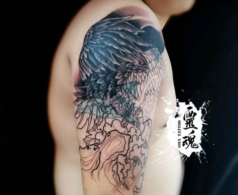 旧图遮盖纹身图片_手臂新传统纹身图案