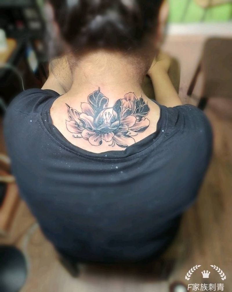 遮盖纹身图片_颈部纹身图案