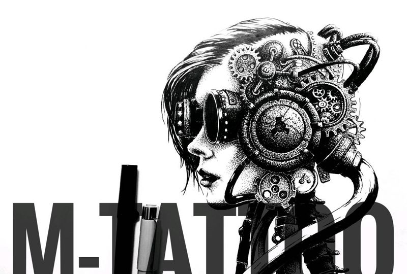 手稿-蒸汽朋克纹身图片