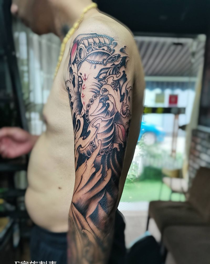 象神纹身图片_手臂纹身图案