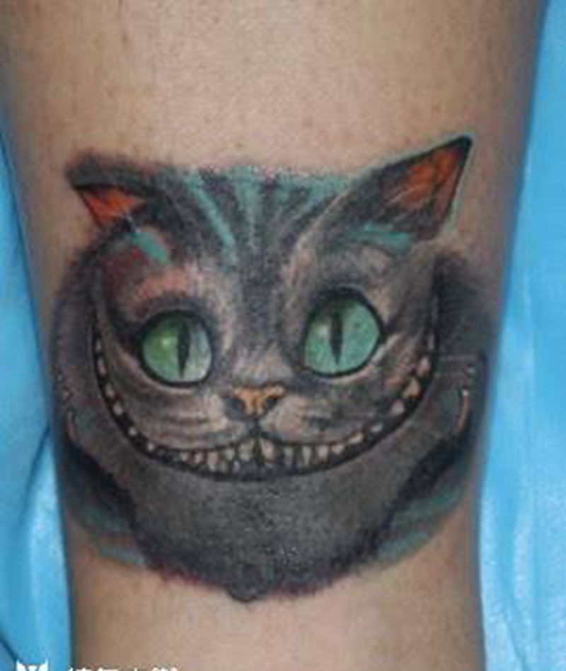 柴郡猫遮盖旧纹身纹身图片