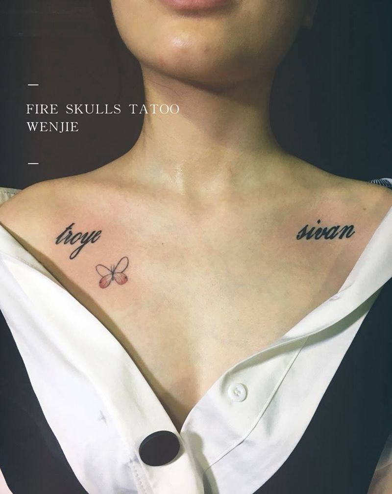 肩花纹身图片_成品肩部传统字符宗教动物纹身图案