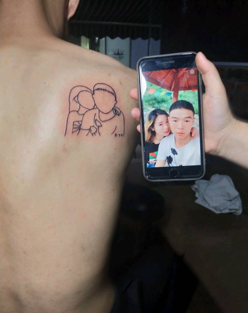 简笔像纹身图片