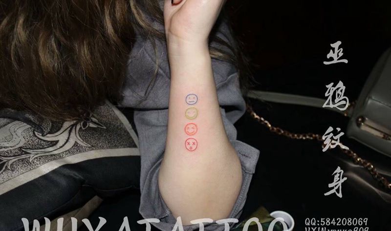 脸纹身图片_成品手部手臂清新几何人物静物贴纸情侣原创纹身图案