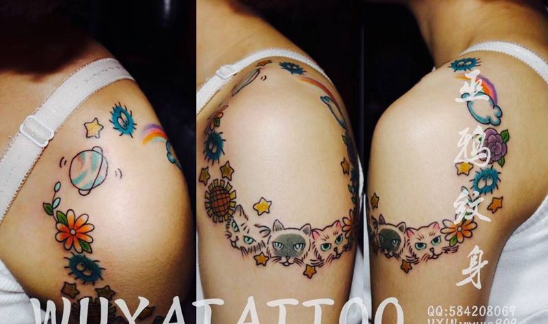 萌萌哒猫女指南纹身图片