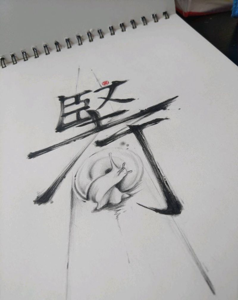 原创手稿均可约纹身图片_水墨手稿纹身图案