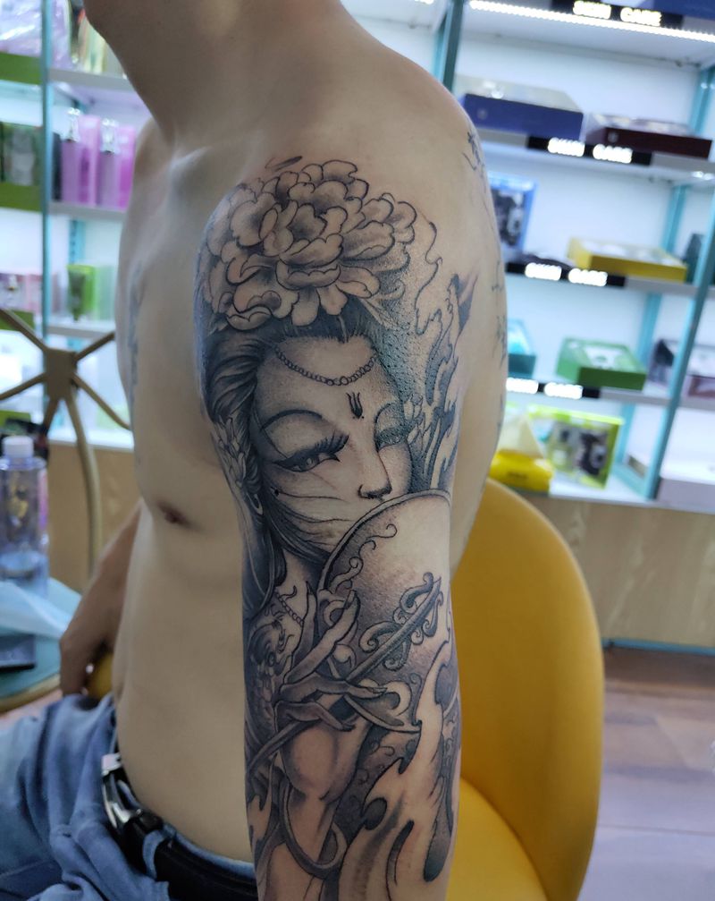 艺伎纹身图片_新传统纹身图案