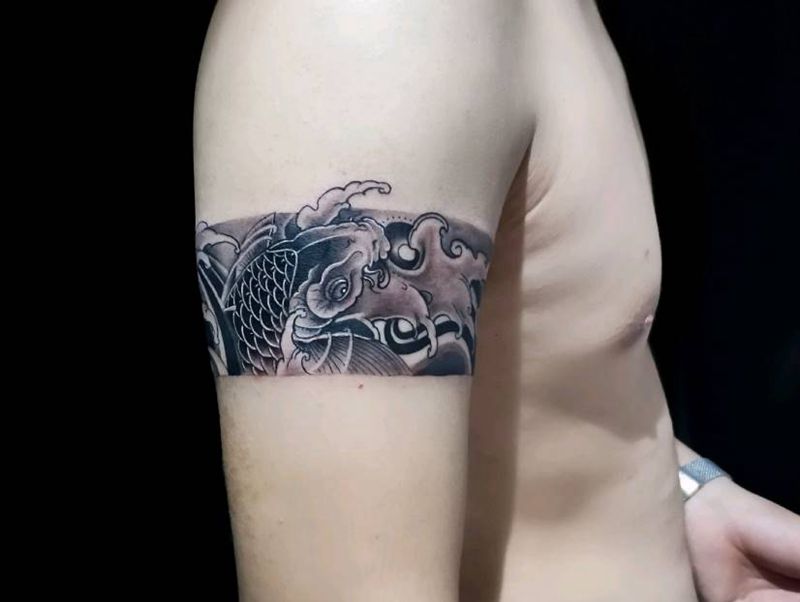 臂环纹身图片_手臂新传统纹身图案