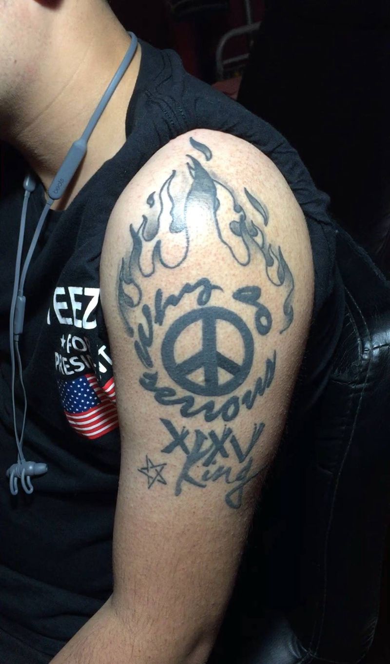 凤凰  强力遮盖旧纹身纹身图片_成品手臂传统鬼神动物纹身图案