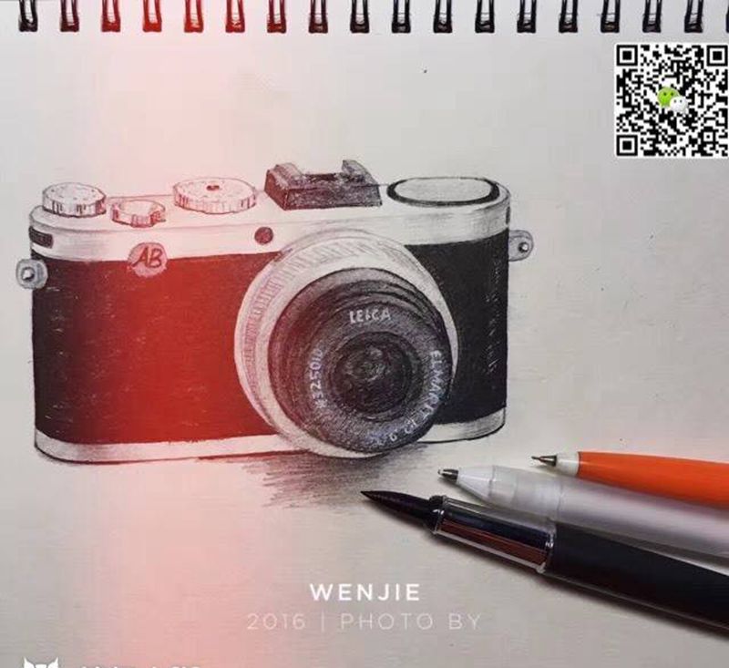 复古相机纹身图片_手稿纹身图案