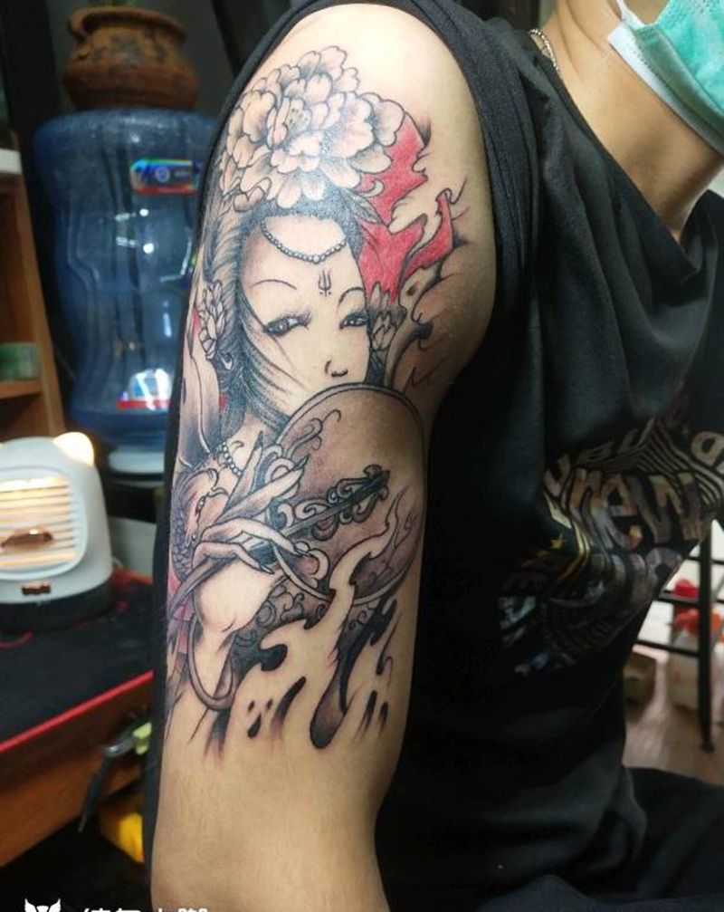 艺伎纹身图片_手臂纹身图案