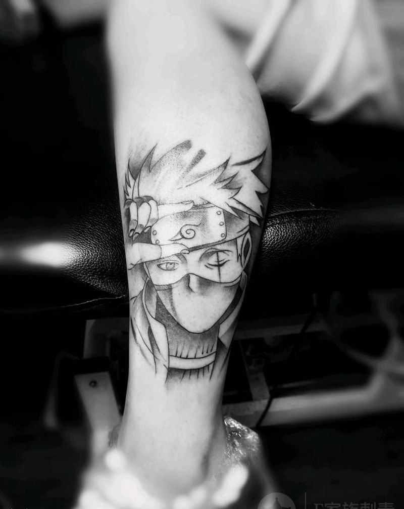 火影纹身图片_腿部纹身图案