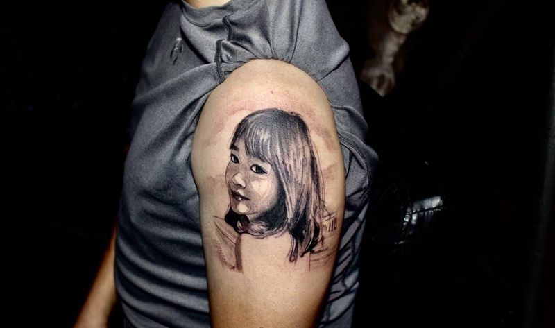 肖像纹身图片_成品手臂肖像写实人物纹身图案