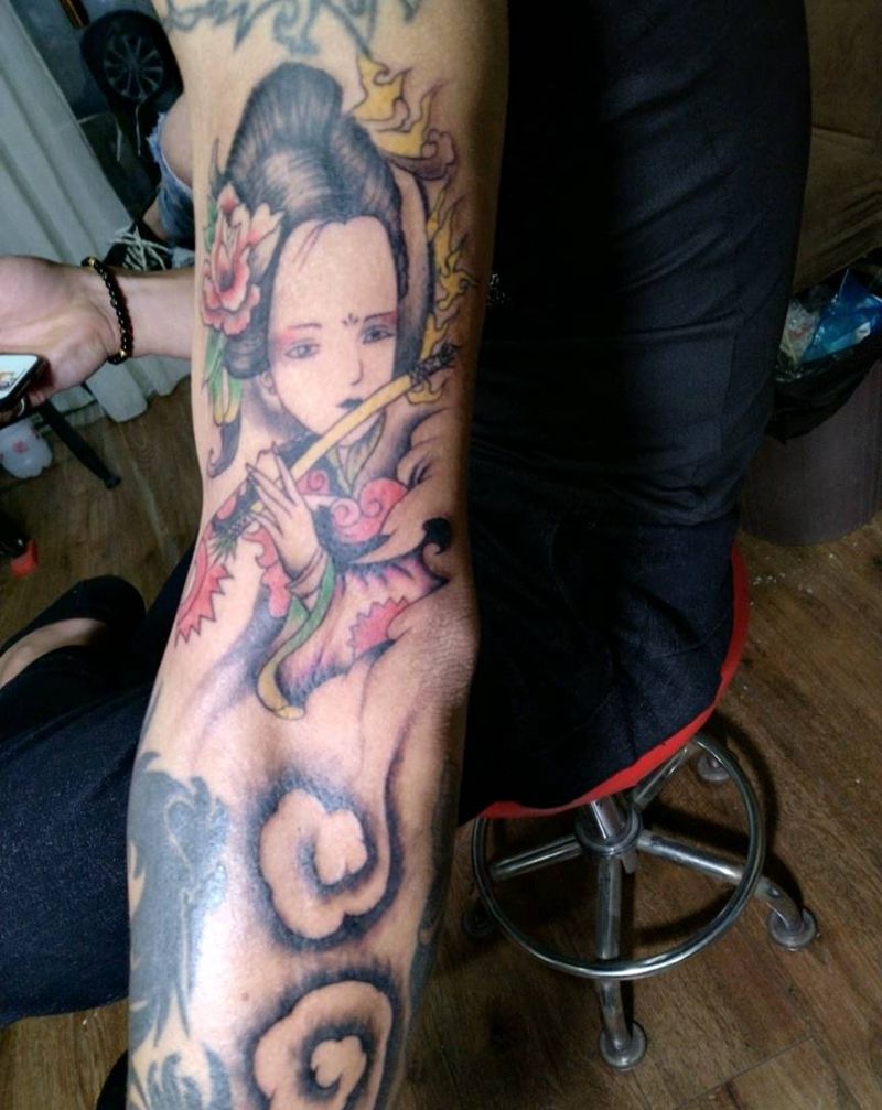 艺妓纹身图片_手臂纹身图案