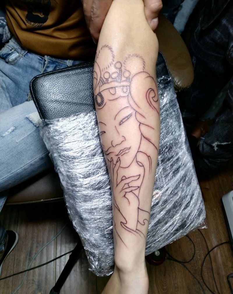 花旦纹身图片_手臂纹身图案